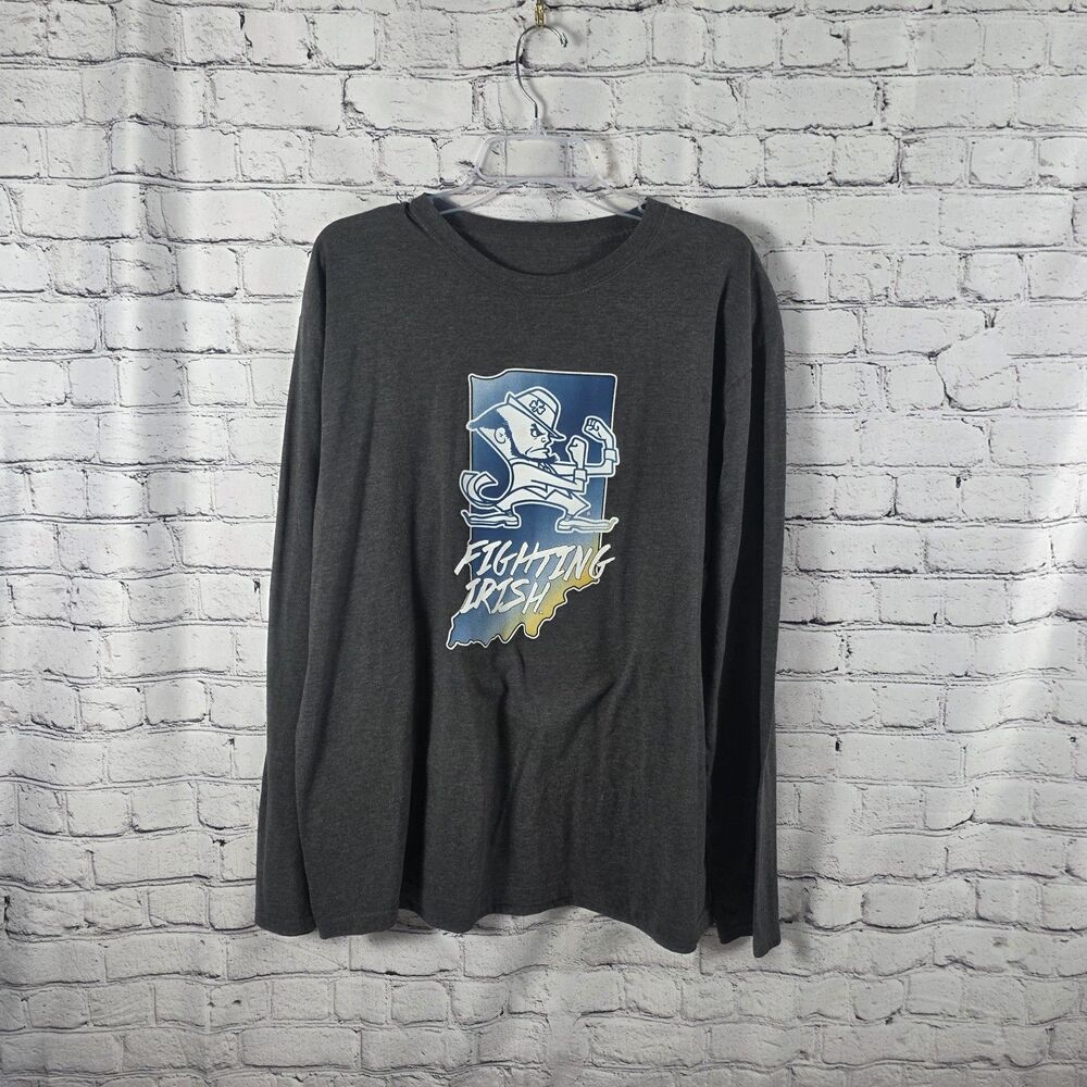 Notre Dame Fighting Irish Long Sleeve Shirt XL Tall Gray
